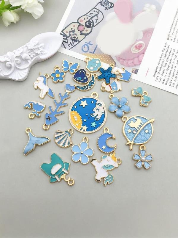 Cute Cartoon Series Pendant, Fashionable Jewelry Making Supplies for Bracelet & Necklace, DIY Jewelry Making Accessories for Women & Girls 2