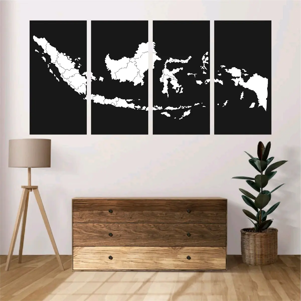 Hiasan dinding wall dekor aesthetic tema Pulau Indonesia ( 1 set isi 4 pcs)