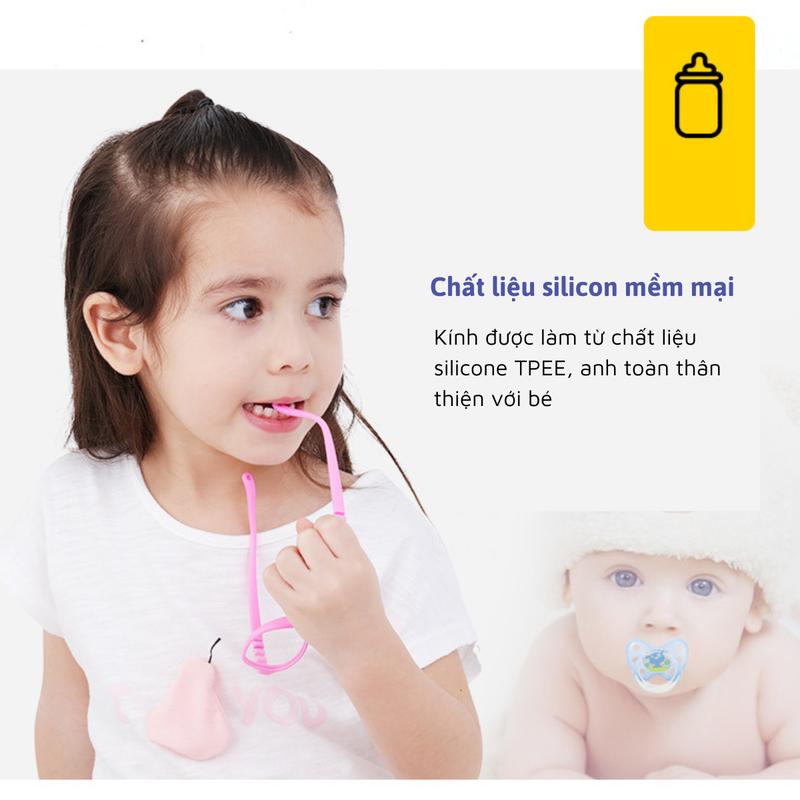 AORON - Kính Trẻ Em Chống Ánh Sáng Xanh, Kính Cho Bé 0 - 2 Tuổi Nhiều Màu Sắc, Gọng Kính TPEE Dẻo Chống Gãy Có Thể Thêm Dây Đeo Chống Tuột Tiện Lợi - AK186 3