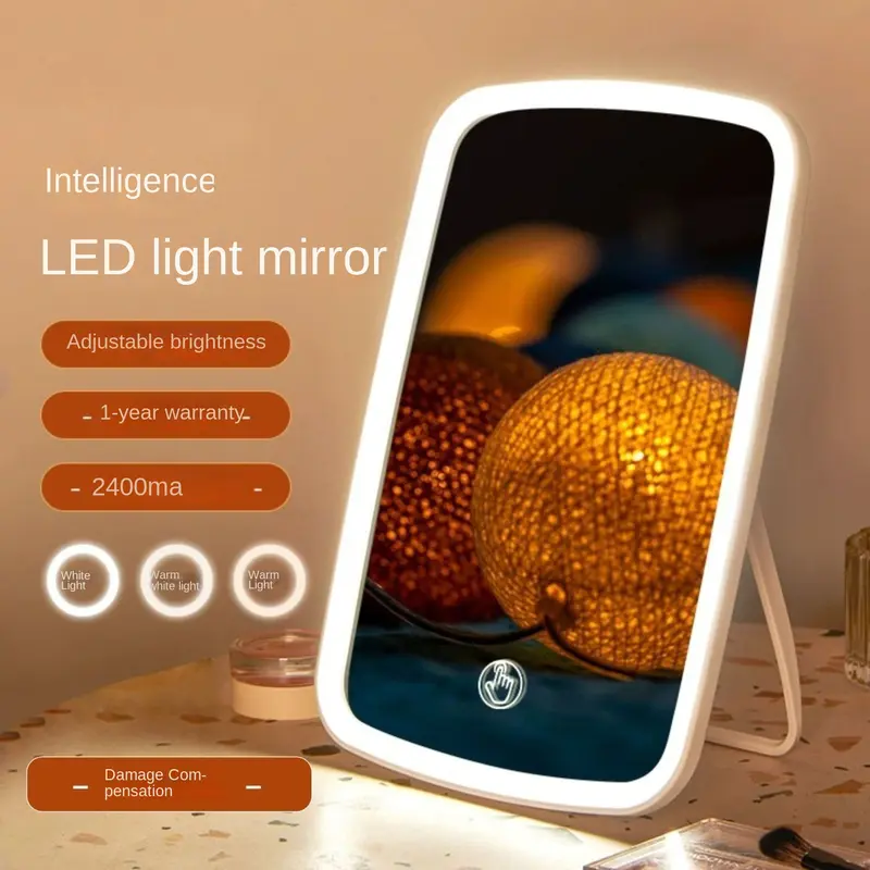 Gương Trang Điểm Led, Phong Cách Người Nổi Tiếng Trên Internet, Có Đèn, Thích Hợp Cho Ký Túc Xá Và Phòng Ngủ, Sạc Và Nguồn Sáng Phụ, Gương Trang Điểm, Để Bàn, Thích Hợp Cho Phòng Cho Thuê Nữ Cosmetic 4
