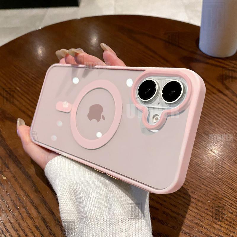 Product Introduction of New Senior 16 Pink Magsafe Magnetic Phone Case for iPhone 16 15 14 13 12 11 Pro Max Plus Matte Frame Clear Antiskid Hard Cover 6