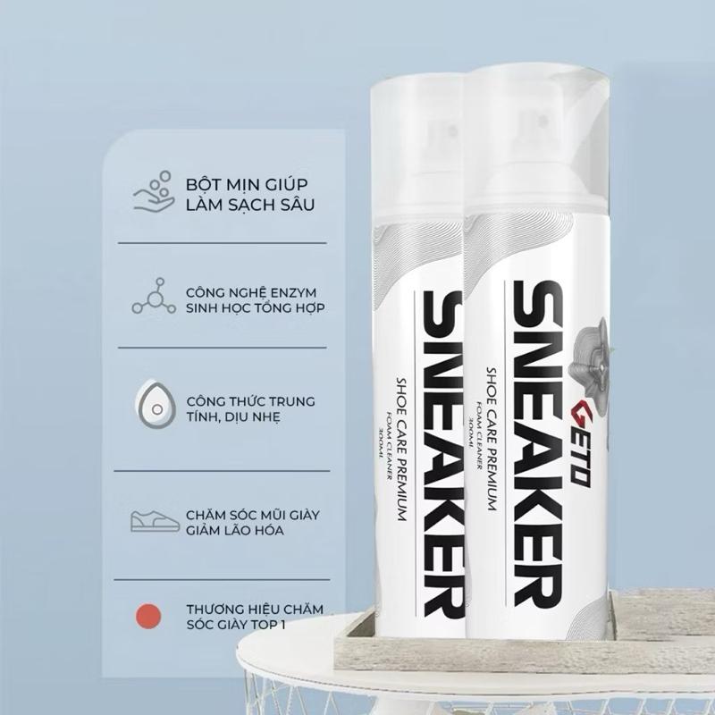 ￼Combo 3 Chai xịt vệ sinh giày Sneaker , Xịt vệ sinh giày xịt làm sạch giày dạng bọt xịt khử mùi hôi giày 2