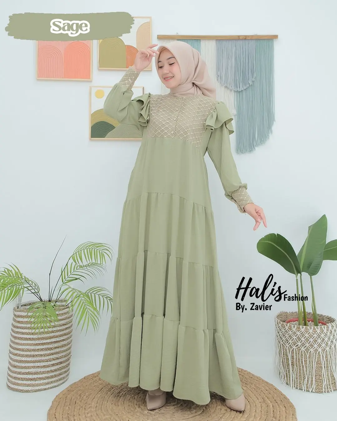 GAMIS SORAYA DRESS ORI HALIS FASHION Kancing Muslim Wanita Maxi