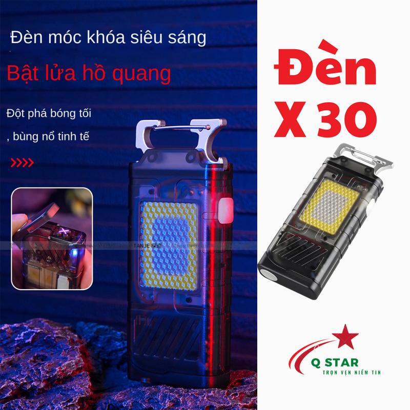 Đèn Pin Mini Móc Khoá Đa Năng CX 30 Có Bật Plasma Tích Hợp Nhiều Chế Độ Sáng Có Nam Châm Sạc Type-C