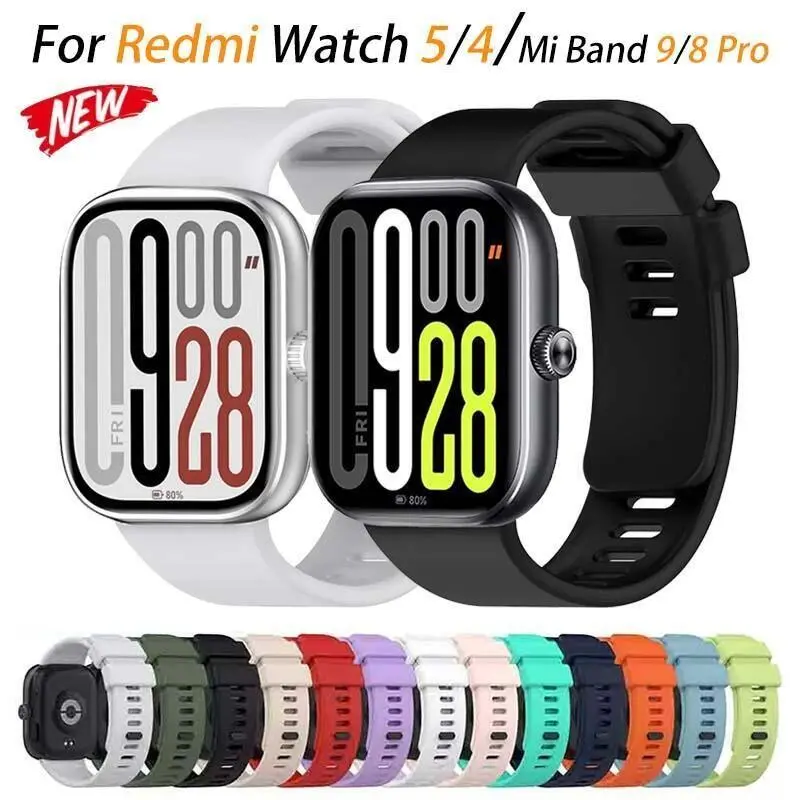 Dây đeo silicon cho Redmi Watch 5 / 4 Thể thao Thoải mái Mềm mại thoáng khí Thay thế dây đeo cổ tay cho Xiaomi Mi Band 9 Pro / 8 Pro 0