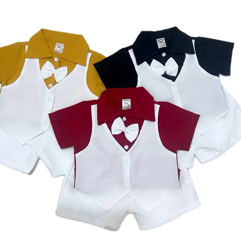 Bộ ghi lê bé trai chất vải kaki mềm mịn thoải mái khi mặc - Sang trọng lịch sự 2