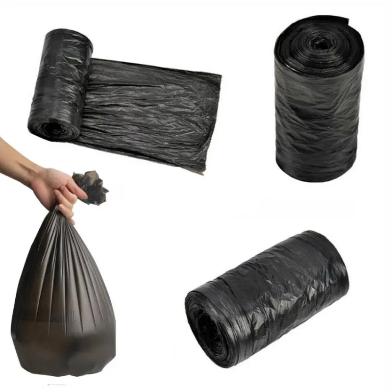 Túi đựng rác màu đen, 50 chiếc, để xử lý chất thải hiệu quả, Lý Tưởng cho nhà vệ sinh và dọn dẹp rác, 50x60cm, O0T4