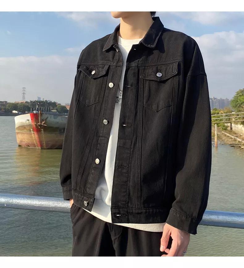 Product Introduction of Áo Khoác Denim, Shi, Thiết Kế Đơn Giản Và Rộng Rãi, Thích Hợp Cho Mùa Xuân Và Mùa Thu, Thương Hiệu Thời Trang Mới, Phong Cách Thường Ngày Cổ Polo, Áo Khoác Dụng Cụ Menswear Nam Jacket Có Túi 13