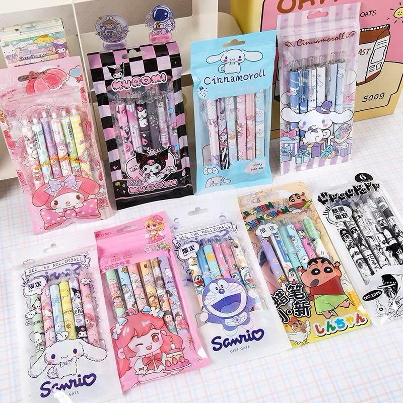 Product Introduction of 1 แพคได้ 6 แท่ง ปากกากดเจล ลายน่ารักมากๆ พร้อมส่ง 0.5mm Sanrio/Kuromi/cinnamon/Doremon 25