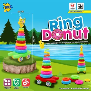 SYARIAH TOYS  MAINAN KREATIF ANAK DONAT SUSUN PELANGI RING DONUT PLUS BEBEK