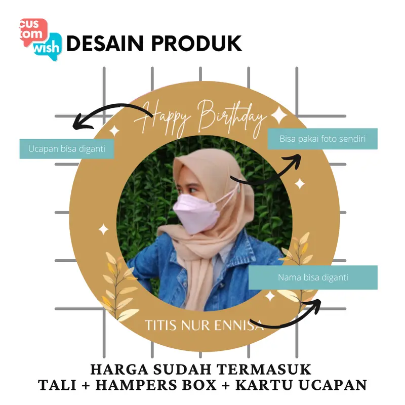 Kado ulang tahun Medali Custom Foto, Nama dan ucapan bisa kamu ganti suka suka, kado wisuda, hadiah ulang tahun, hadiah wisuda, hampers, mendali, kado custom 1