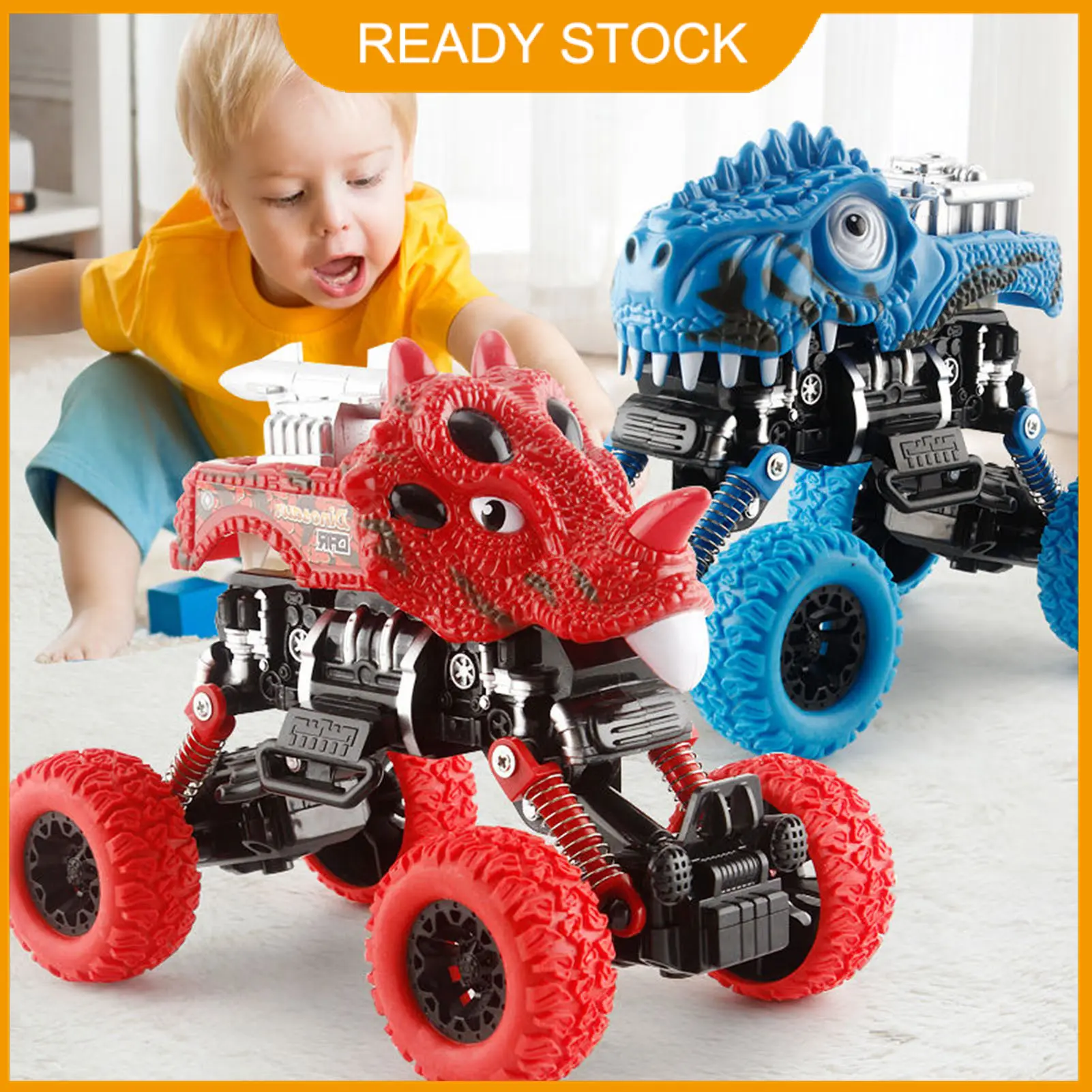 TERN Pull Back Car Dinosaur Design Educational Toy Fall-resistant Model Gift for Toddlers