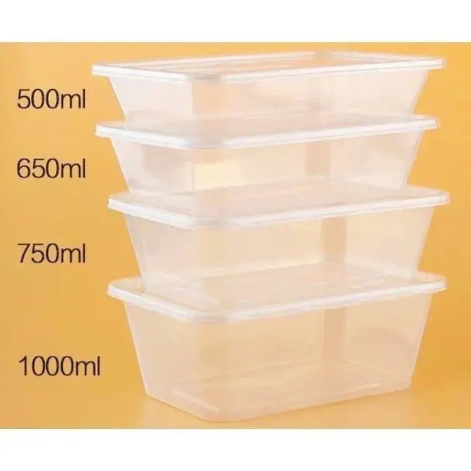 [10c] Hộp nhựa dùng được trong lò vi sóng 500ml/650ml/750ml/1000ml chén 4
