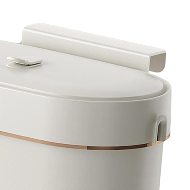 Product Introduction of Hanging Trash Can for Kitchen Compact Trash Can with Cover Under Sink Trash Bin Waste Bin for Cupboard Bedroom Cabinet Door 1