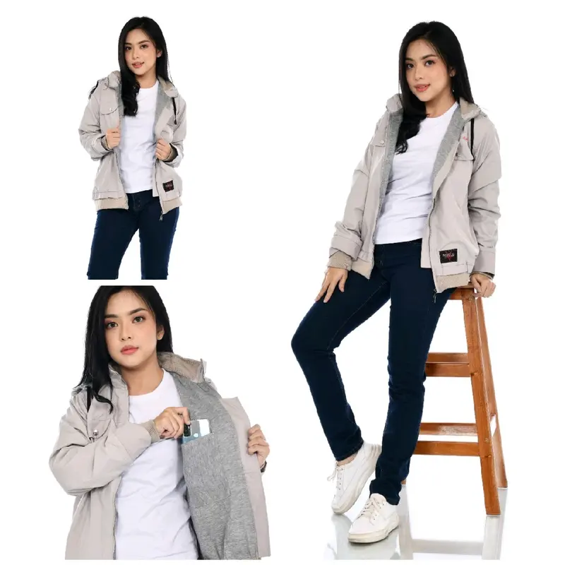 jaket wanita jaket casual cewek blazer hoodie original Rebel id Musim panas Musim dingin Parasut 0