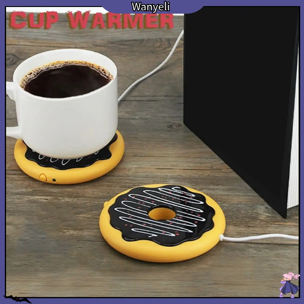 Wanyeli| Donut Home Office USB Cup Warmer Heater Coffee Milk Tea Beverage Heating Mug Pad