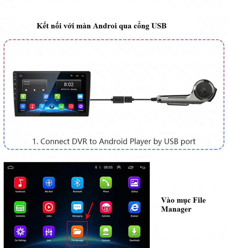 Camera Hành Trình Tích Hợp Màn Hình Android ADAS Cảnh Báo Lấn Làn F1 hanh 3