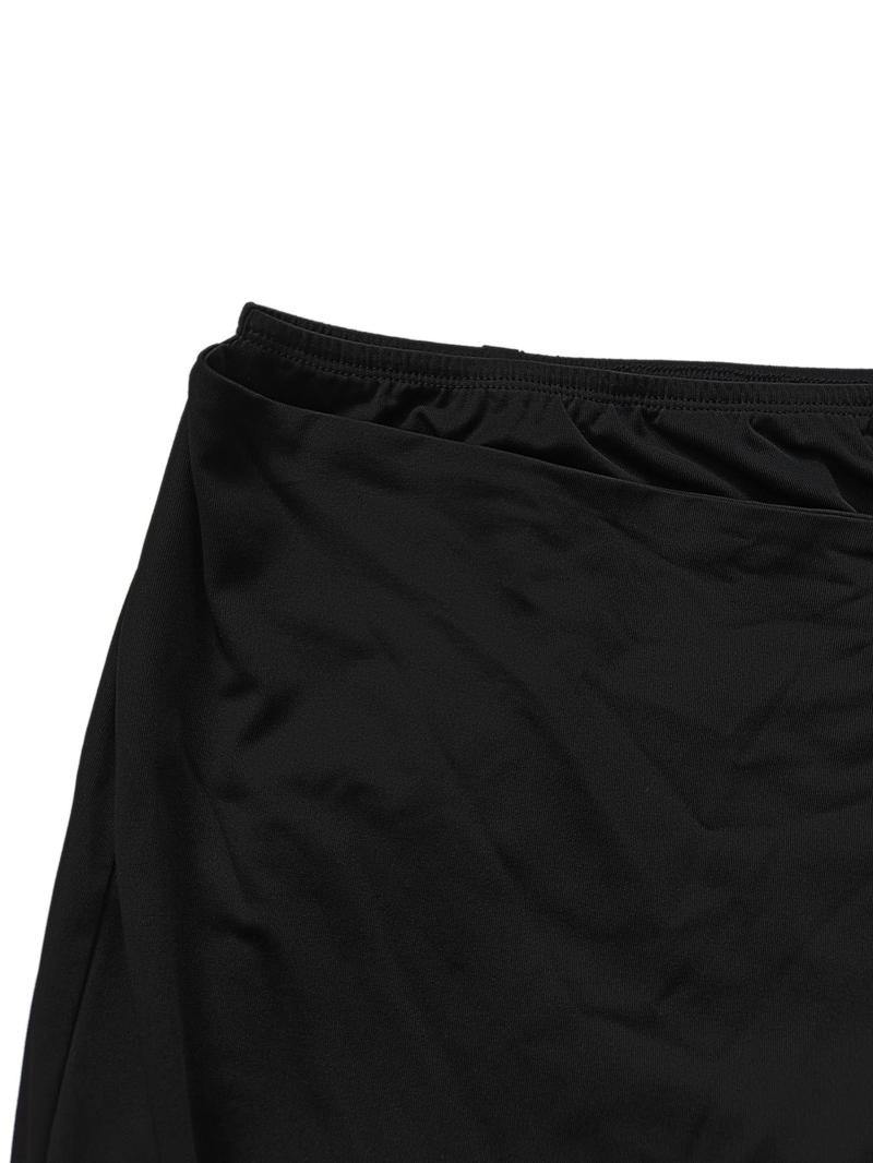 Product Introduction of Women's Solid Wrap Asymmetrical Hem Skirt, Casual High Waist Short Skirt for Daily Wear, Ladies Bottoms for All Seasons, Clothing 11