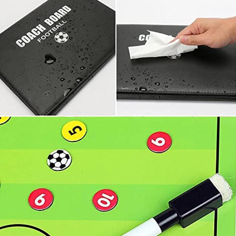 Portable Football Marker Board, 1 Set Magnetic Foldable Football Coaching Board Kit Including  Magnetic Board, Marker Pen & Zipper Bag, Soccer Training Coach Board, Football Auxiliary Equipment 5
