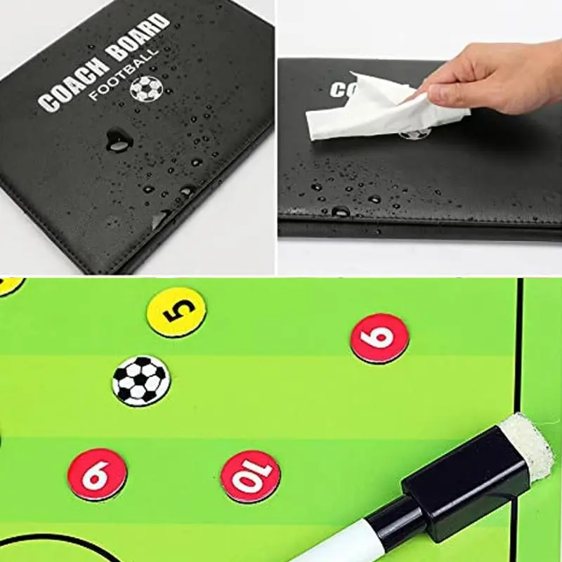 Portable Football Marker Board, 1 Set Magnetic Foldable Football Coaching Board Kit Including  Magnetic Board, Marker Pen & Zipper Bag, Soccer Training Coach Board, Football Auxiliary Equipment 5