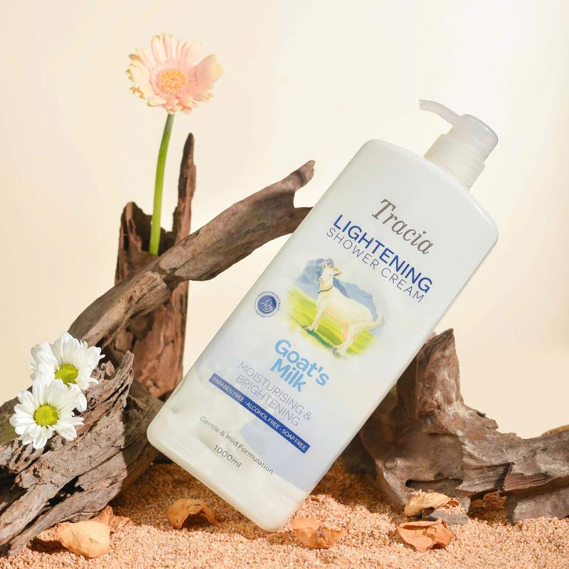 Sữa tắm dê Tracia Goat's milk chứa vitamin C giúp sáng mịn da - Dưỡng Da Body, an toàn cho phụ nữ mang thai và trẻ nhỏ