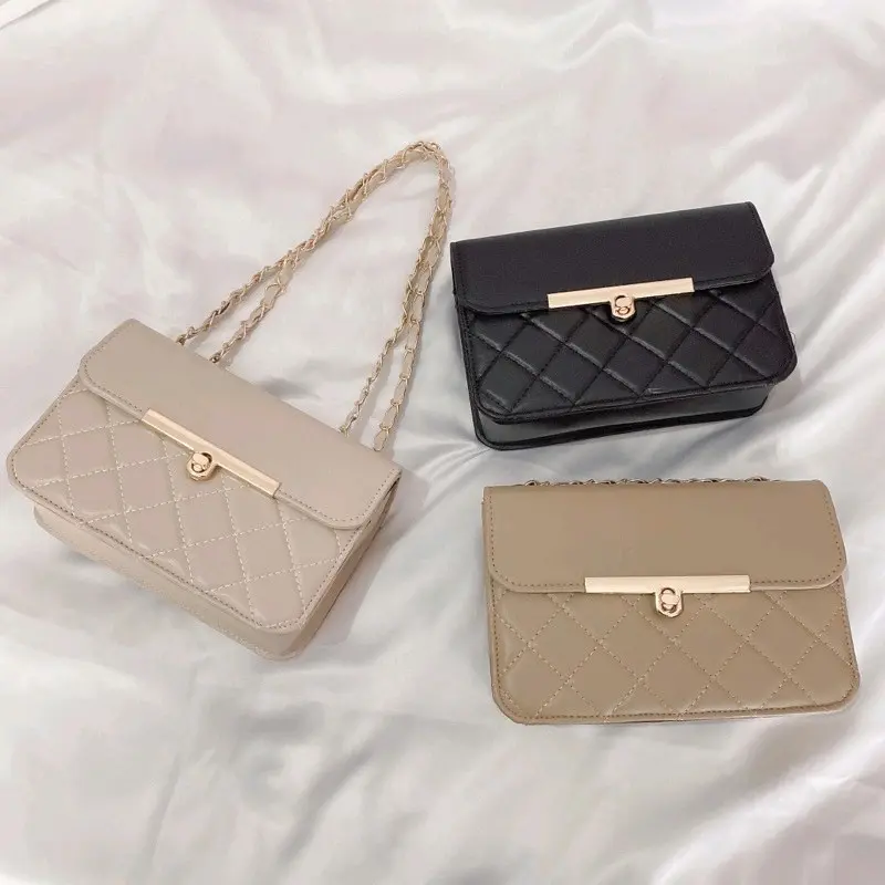 Tas Selempang Wanita Bordir Polos Slempang Tali Rantai Sling Bag Cewek Slingbag 3
