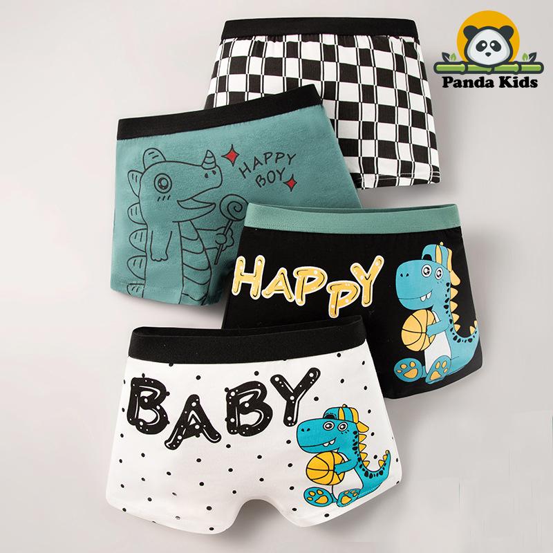 Combo 4 quần sịp đùi bé trai, quần lót cho bé trai cotton thoáng mát hình ngộ nghĩnh dễ thương