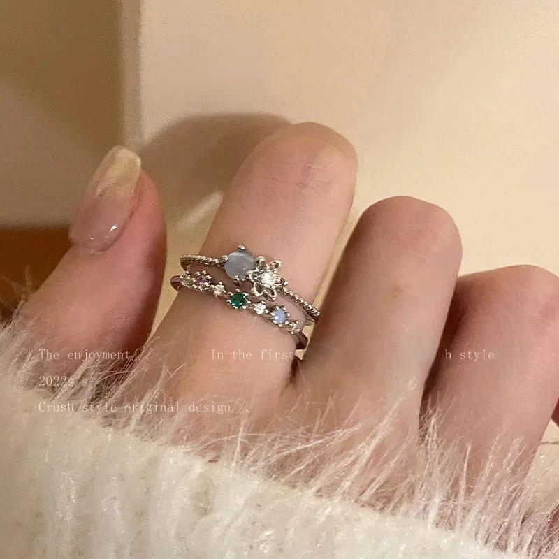 Product Introduction of 3 Pcs/set Y2K Purple Color Heart Zircon Rings for Women Fashion Retro Gothic Shiny Queen Ring 2024 Hot Party Gifts Lucky Jewelry 5