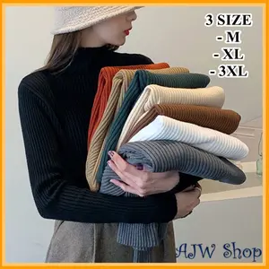 AJW [P] Inner Rajut Turtleneck Lengan Panjang | Manset Baju Wanita Premium Lengan Panjang I Atasan Top Tangan Panjang Dalaman High Knitwear