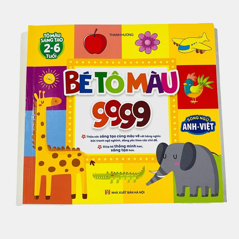 Sách Tô Màu Sáng Tạo 9999 họa tiết cho bé tập tô song ngữ Anh Việt