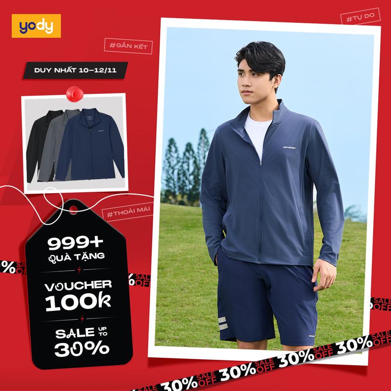 SALE 70% Bản Mới 2024 YODY Áo Khoác Gió Thể Thao Nam Can Phối Yody Sport SKM7003