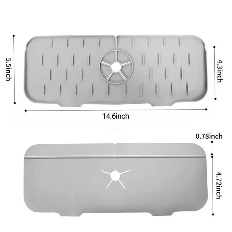1pcs Kitchen Faucet Absorbent Mat Sink Splash Guard Silicone Drainage Drying Pad Countertop Protection Essentials Tools Accessories 5