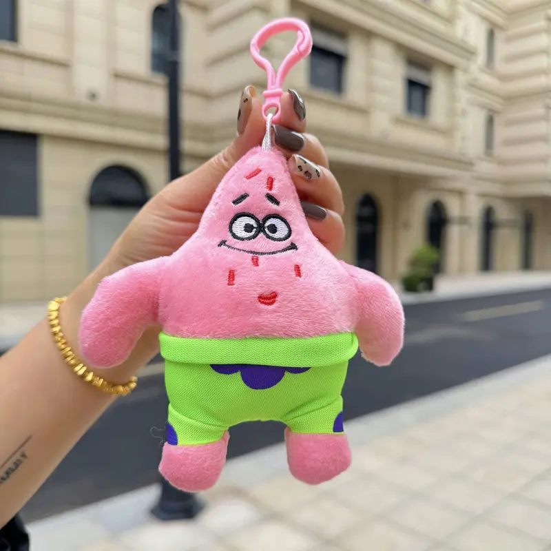 Búp Bê Mặt Dây Chuyền Nhồi Bông SpongeBob Pie Star, Thiết Kế Hoạt Hình Dễ Thương, Búp Bê Máy Cần Cẩu, Mặt Dây Chuyền Ba Lô, Móc Chìa Khóa Women Nữ 3