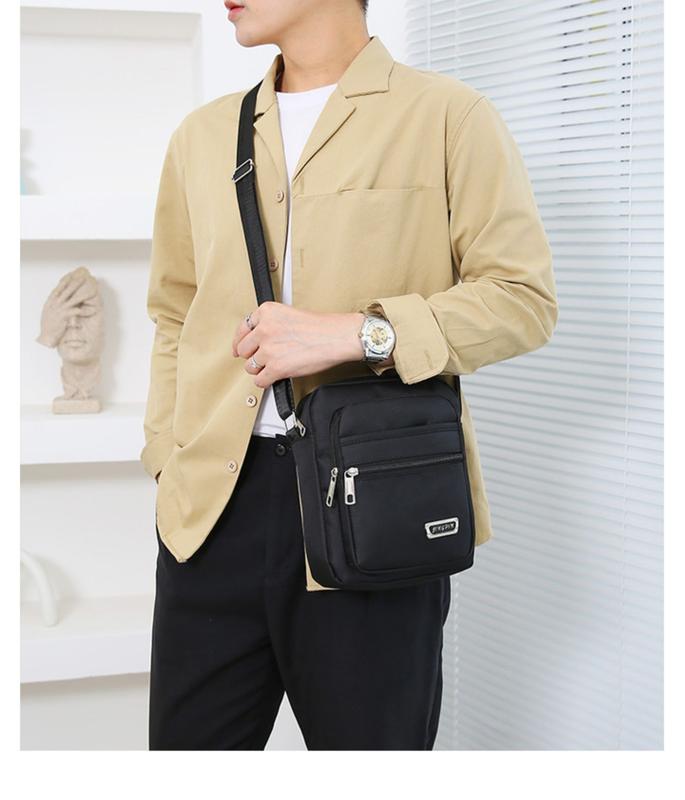Túi Đeo Chéo Nam Vải Nylon Cao Cấp Nhiều Ngăn Chống Thấm Nước, Túi Đeo Vai Phong Cách Thời Trang Hàn Quốc Dành Cho Người Đi Làm, Học Sinh, Sinh Viên,Người Đi Chơi, Đi Du Lịch 2