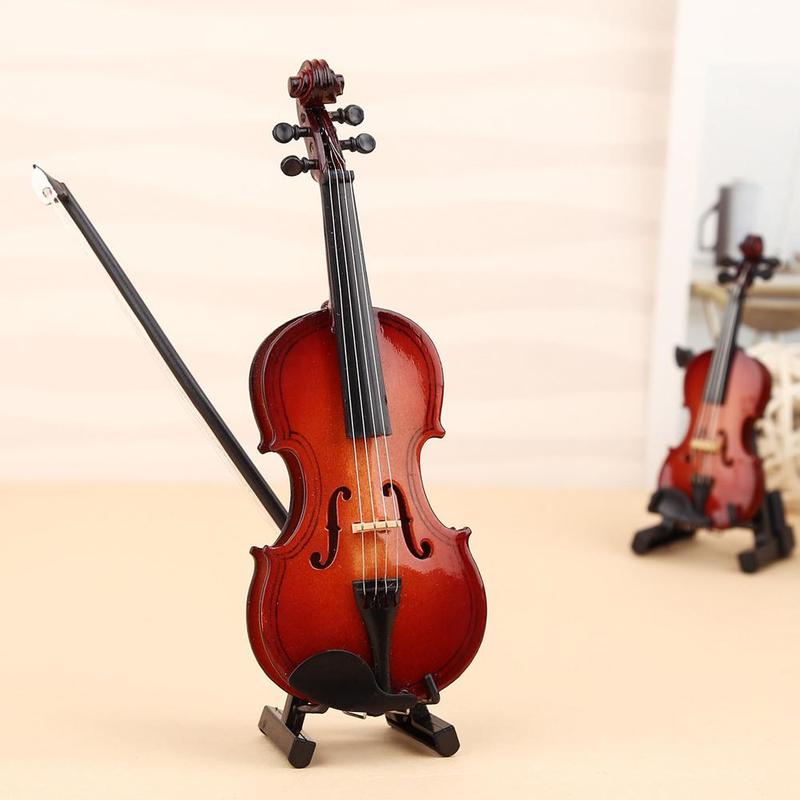 Product Introduction of Handmade Violin Model Decoration Collection Model Gifts With Stand Miniature Musical C7N1 24