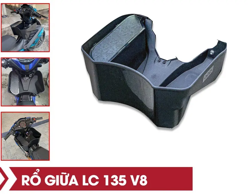 Rổ LC135 V8 gắn xe máy có hộp đồ Phụ Kiện Phụ Tùng