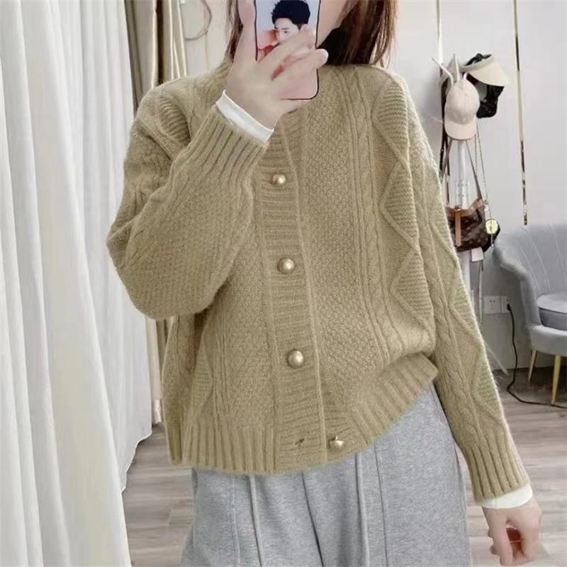 Áo Len Cardigan Dệt Kim, Phong Cách Rộng Rãi Và Lười Biếng, Áo Khoác Nữ, Phong Cách Mùa Xuân, Màu Trắng, Áo Phong Cách Phương Tây Dễ Phối Đồ Hàng Mới Về, Phổ Biến 3