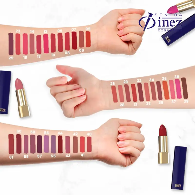 INEZ Lipstick Color Contour Plus Lipstik Matte Gloss Pewarna Bibir Lasting 3
