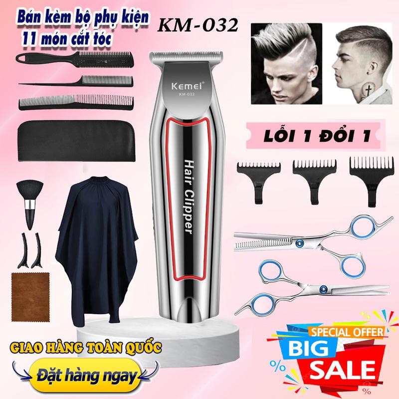 Tông đơ cắt tóc chấn viền km 032, Tăng đơ cắt tóc gia đình không dây mini động cơ mạnh mẽ Nữ Cạo Râu