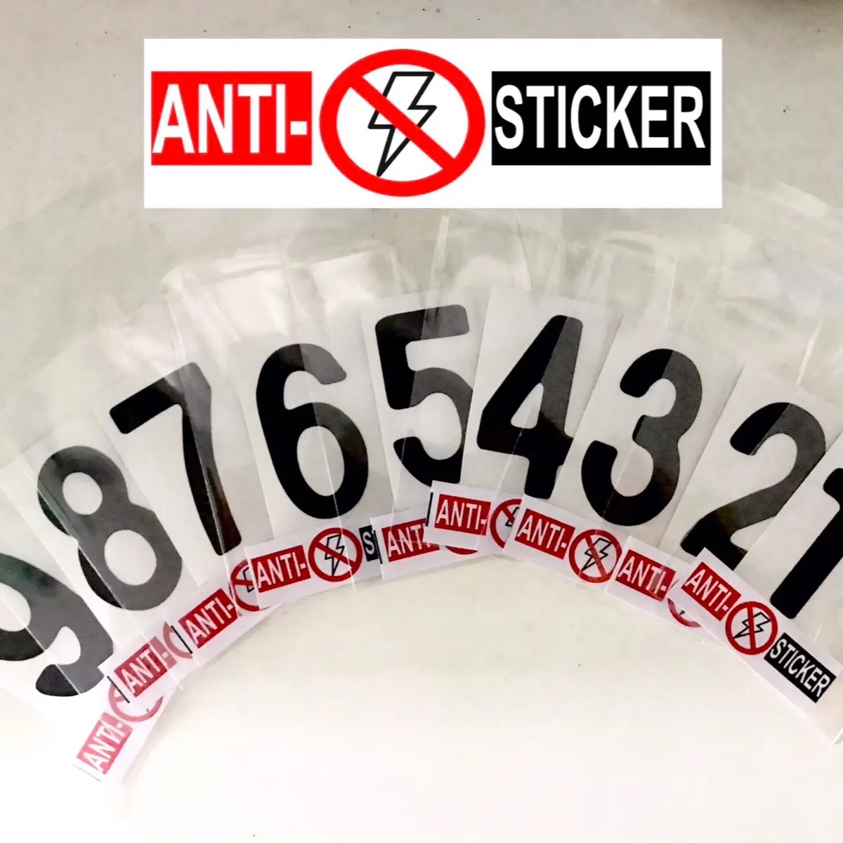 สติ๊กเกอร์ Anti flash ขนาดความสูง 5.8- 6 Cm สำหรับป้ายรุ่นใหม่(รถยนต์เท่านั้น)