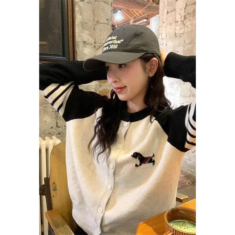 Áo Cardigan Dệt Kim, Màu Tương Phản Cho Chó chó Con, Thiết Kế Phong Cách Hàn Quốc, Mỏng Và Bó Sát, Áo Bột Mềm, Thời Trang, Thích Hợp Cho Mùa Thu Và Mùa Đông, Hàng Mới Về Năm 2025 0
