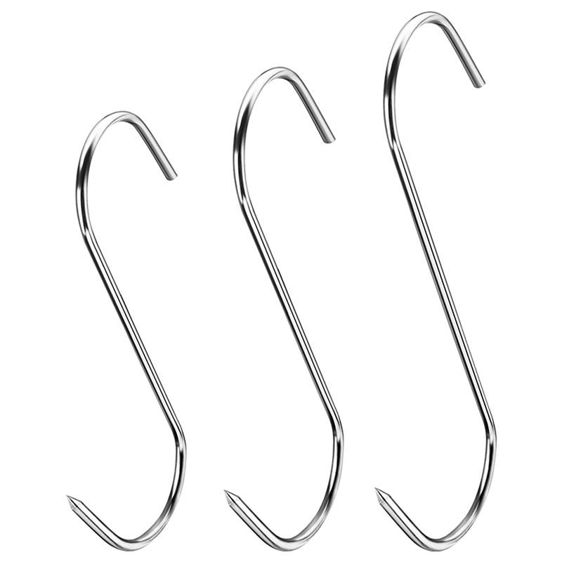 Product Introduction of [XKQ]10pcs S-shaped Hook Multi-function Stainless Steel Kitchen Tool Meat Roast Duck Hanger Hanging Organizer 23