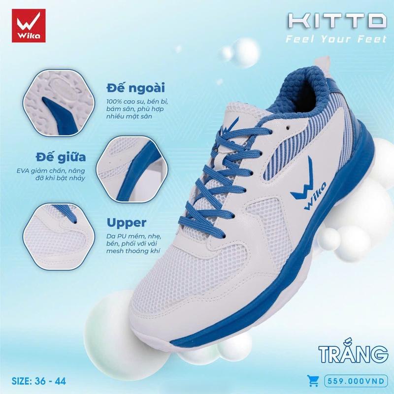 Giày thể thao đa năng nam nữ siêu êm Wika Kitto cao cấp nguyên hộp chính hãng đế cao su bám sân size 36-44 giá rẻ cầu lông bóng bàn chuyền rổ chạy đi bộ tập gym yoga đi chơi du lịch đẹp mẫu mới giày cầu Sport