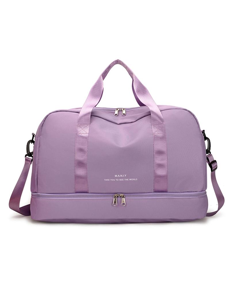 Product Introduction of 2025 New Style Solid Color Travel Duffel Bag, Large Capacity Sports Tote Gym Bag, Shoulder Weekender Overnight Bag, Travel Bag for Women & Men 1