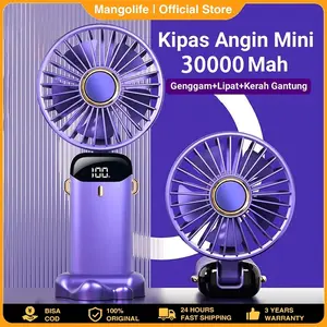 TERBARU Kipas Angin Mini Portable USB 30000 mAh Kipas Lipat 5-Speed Wind LED Display Dengan Aromaterapi Untuk Kantor Sekolah Olahraga Luar Ruangan