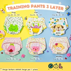 GOL Baby Celana Dalam tatur Popok Cloth Diaper Clodi Training Pants Pipis Bayi Anak Baby 3 layers