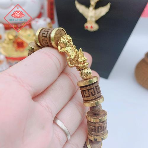 Lắc trầm hương kết hợp tỳ hưu LTH01 - mùi thơm ngọt  điêu khắc chữ vạn 3