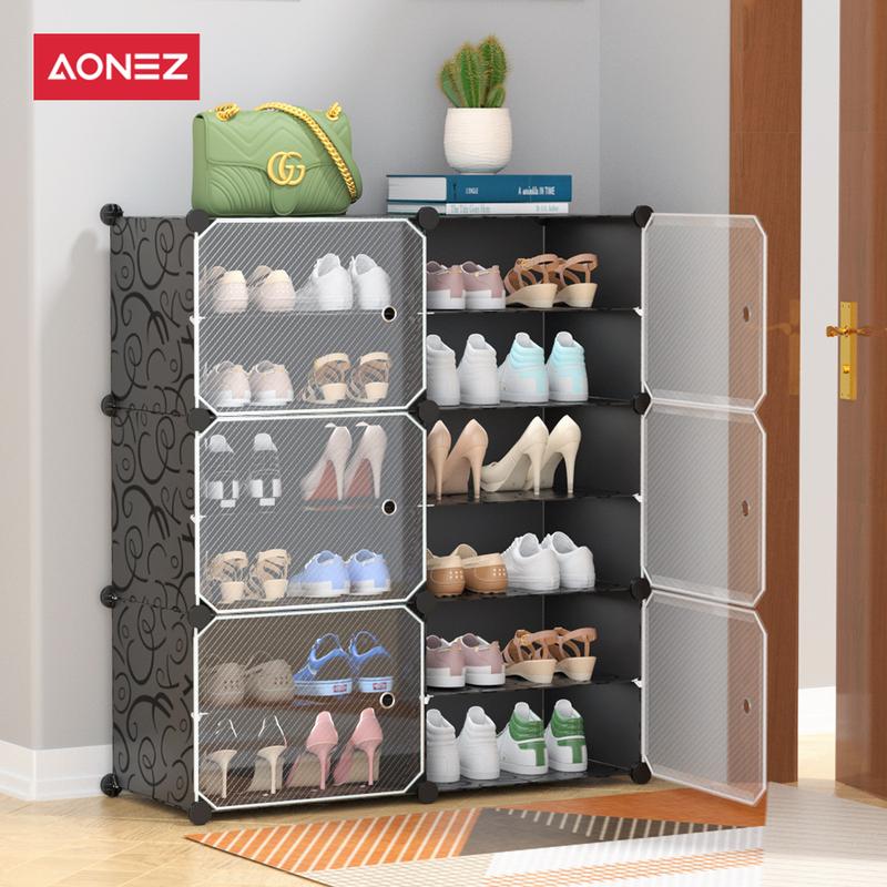 Product Introduction of 【COD 24 Shipping】AONEZ Rak Sepatu Anti Debu 6 Layer Tebal Shoe Rack Portable Serbaguna Kotak Sepatu Portable 5