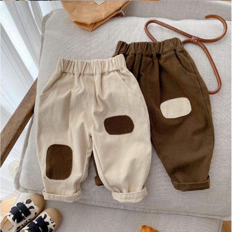[TingTing Baby] (10-22kg) KKD01 - Quần KaKi Vá cách điệu phong cách Hàn Quốc cho bé mặc đi học, đi chơi cá tính chất liệu kaki mềm mại, thoải mái quần trai 0