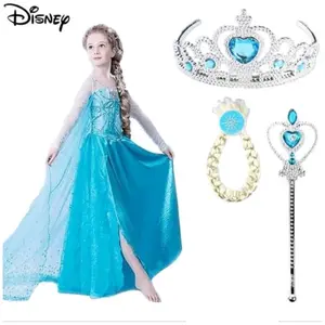 Princess Anna Elsa Kostum Anak Motif 2 Gaun Elsa Bahan Satin Tile Nyaman Dengan Aksesoris 3in1 Cocok Untuk Pesta Dan Ulang Tahun Anak
